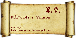 Móczár Vilmos névjegykártya